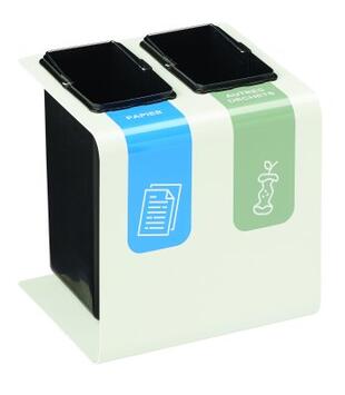 CORBEILLE DE TRI SÉLECTIF TRIBU DOUBLE 2 X 8L BLANC