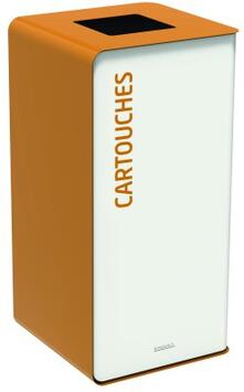 BORNE DE TRI 75L SANS SERRURE ACIER ANTI-UV BLANC/MARRON