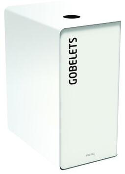 BORNE DE TRI 90L BLANCHE SANS SERRURE - OUVERTURE PUSH/PULL