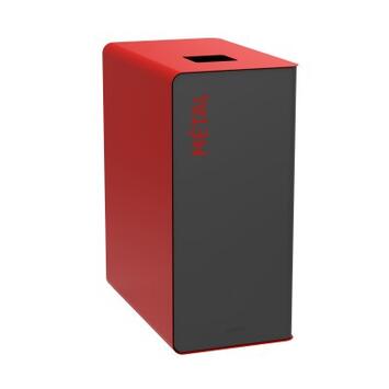 STATION DE TRI SÉLECTIF 90L ACIER ANTI-UV AVEC SERRURE - ROUGE