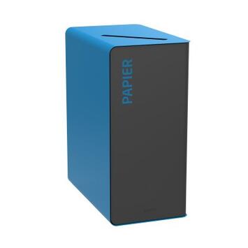 BORNE DE TRI 90L ACIER ANTI-UV AVEC SERRURE ET SUPPORT SAC - MANGA/BLEU