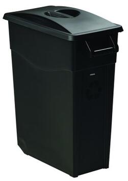 POUBELLE DE TRI MOBILE MOVATRI 65L NOIR AVEC COUVERCLE ET ROUES