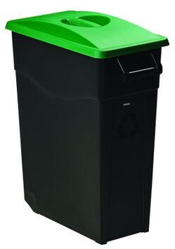 POUBELLE DE TRI MOBILE MOVATRI 65L NOIR/VERT AVEC COUVERCLE