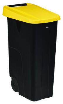 POUBELLE DE TRI MOBILE MOVATRI 110L NOIR/JAUNE AVEC COUVERCLE