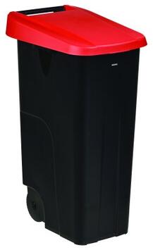 POUBELLE DE TRI MOBILE MOVATRI 110L NOIR/ROUGE AVEC COUVERCLE