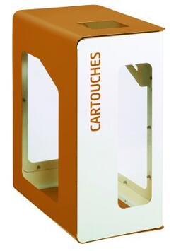BORNE DE TRI SÉLECTIF 90L VIGIPIRATE BLANC/MARRON AVEC SERRURE