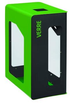 BORNE DE TRI SÉLECTIF 90L VIGIPIRATE AVEC SERRURE - ACIER ANTI-UV, MANGA+VERT