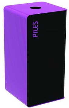 BORNE DE TRI SÉLECTIF 40L ANTI-UV AVEC OUVERTURE FRONTALE VIOLET