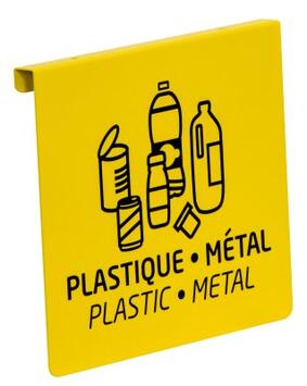 PLAQUE SIGNALÉTIQUE JAUNE POUR TRI - ACIER ANTI-UV ET ANTICORROSION
