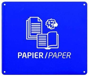 PLAQUE SIGNALÉTIQUE MURALE POUR PAPIER, BLEU, ANTI-UV ET ANTICORROSION