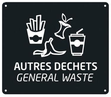 PLAQUE SIGNALÉTIQUE MURALE POUR TRI DES DÉCHETS MANGA - ACIER ANTI-UV