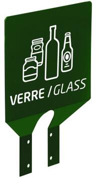 PLAQUE SIGNALÉTIQUE TRI VERRE POUR POTEAU EN ACIER VERT ANTI-UV