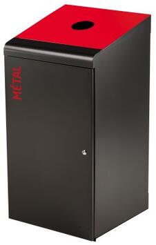 BORNE DE TRI SÉLECTIF 120L ANTI-UV ET ANTIVANDALISME ROUGE