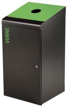BORNE DE TRI SÉLECTIF 120L MANGA VERT JAUNE - ACIER ANTI-UV