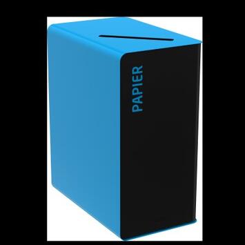 BORNE DE TRI 65L ACIER ANTI-UV MANGA/BLEU - SYSTÈME PUSH/PULL