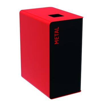 BORNE DE TRI 65L ROUGE AVEC SERRURE ET OUVERTURE PUSH/PULL