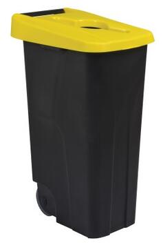 POUBELLE TRI MOBILE 110L MOVATRI NOIR/JAUNE AVEC COUVERCLE