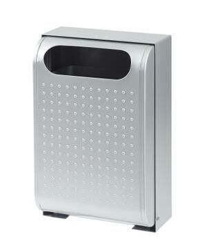 CORBEILLE MURALE URBANET 30L ANTI-CORROSION GRIS MÉTAL