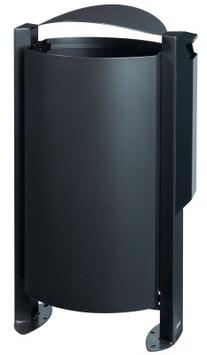 CORBEILLE ARKEA ANTHRACITE MAT 100L AVEC CENDRIER 3L