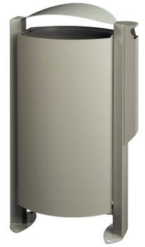 CORBEILLE ARKEA 100L AVEC CENDRIER 3L GRIS CIMENT ANTI-CORROSION