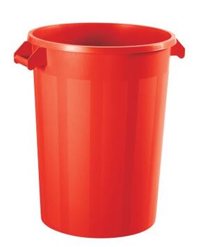 COLLECTEUR ALIMENTAIRE 100L ROUGE EN POLYÉTHYLÈNE HAUTE DENSITÉ