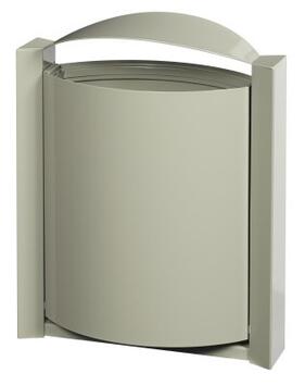 CORBEILLE MURALE ARKEA 40L EN ACIER GRIS CIMENT - ANTI-CORROSION ET UV