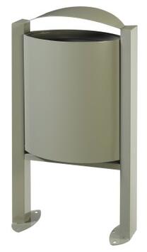 CORBEILLE SUR PIED ARKEA 40L SANS CENDRIER - GRIS CIMENT