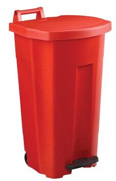 POUBELLE MOBILE À PÉDALE BOOGY 90L ROUGE - POLYÉTHYLÈNE HAUTE DENSITÉ