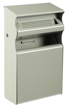 CORBEILLE MURALE KOPA 15L AVEC CENDRIER 2L EN GRIS CIMENT