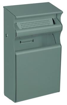 CORBEILLE MURALE KOPA 15L AVEC CENDRIER 2L GRIS - ANTI-UV ET ANTICORROSION