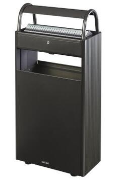 CORBEILLE KOPA SUR PIED 60L AVEC CENDRIER 12L - ACIER ET ALUMINIUM