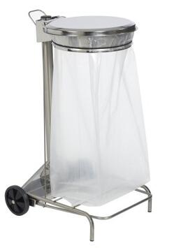 SUPPORT SAC À PÉDALE INOX 110L POUR TRI SÉLECTIF - COLLECROULE