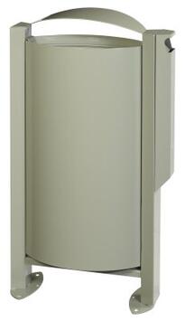 CORBEILLE SUR PIED ARKEA 60L AVEC CENDRIER 3L EN GRIS CIMENT