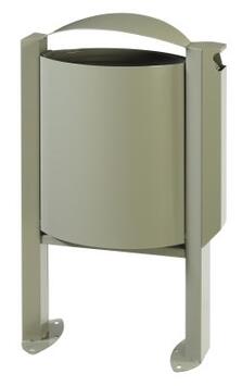 CORBEILLE SUR PIED ARKEA 40L AVEC CENDRIER 3L - GRIS CIMENT