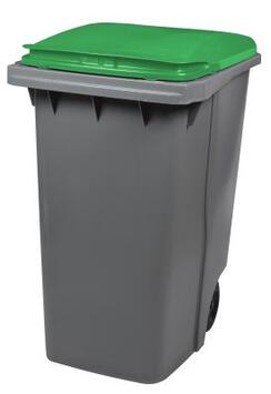 CONTENEUR KOROK 2 ROUES 340L GRIS/VERT - SANS BARRE