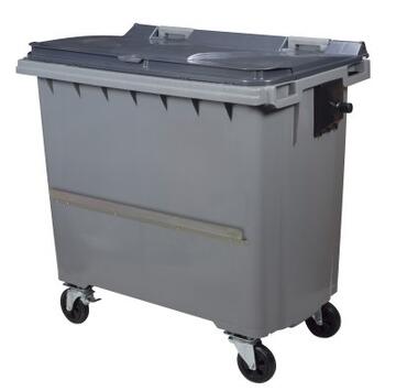 CONTENEUR KOROK 770L AVEC BARRE VENTRALE 4 ROUES GRIS