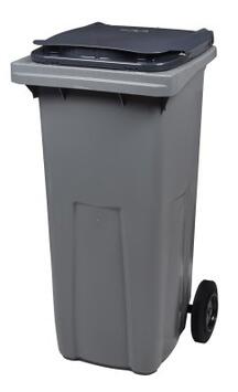 CONTENEUR À DÉCHETS KOROK 120L 2 ROUES SANS BARRE - GRIS