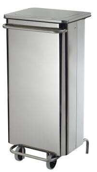 POUBELLE MOBILE À PÉDALE CARENE 110L INOX - HACCP