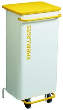 POUBELLE DE TRI MOBILE 110L AVEC PÉDALE NOMADE POUR EMBALLAGES