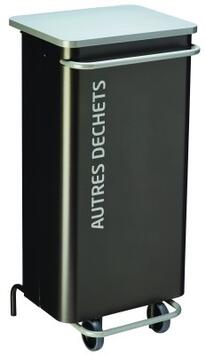 POUBELLE DE TRI MOBILE 110L AVEC PÉDALE NOMADE - GRIS MANGO