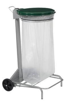SUPPORT SAC À PÉDALE 110L VERT COLLECROULE - ACIER ANTI-UV