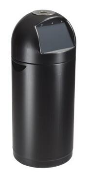 POUBELLE À TRAPPE CYVOMAX 52L AVEC CENDRIER EN INOX NOIR