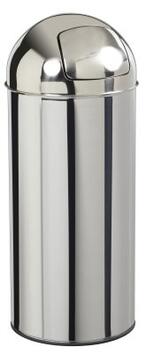 POUBELLE À TRAPPE PUSH 45L EN INOX AVEC COUVERCLE ET SAC MAINTENU