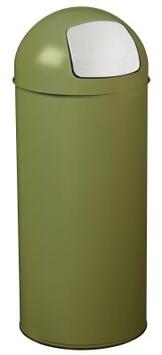 POUBELLE PUSH 45L GRIS OLIVE MAT AVEC COUVERCLE À TRAPPE