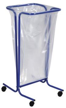 SUPPORT SAC TUBULAIRE 110L SUR ROULETTES BLEU - ACIER ANTI-UV