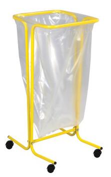 SUPPORT SAC 110L TUBULAIRE SUR ROULETTES TUBAG JAUNE