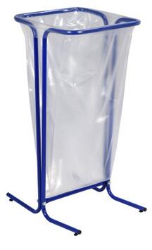 SUPPORT POUR SAC 110L TUBULAIRE SUR PIED BLEU - ACIER ANTI-UV