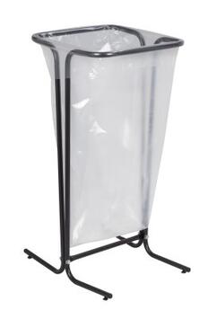 SUPPORT POUR SAC 110L TUBULAIRE SUR PIED EN ACIER GRIS MANGANÈSE