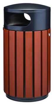 CORBEILLE ZENO ALU EFFET CORTEN 60L ANTI-UV ET ANTICORROSION