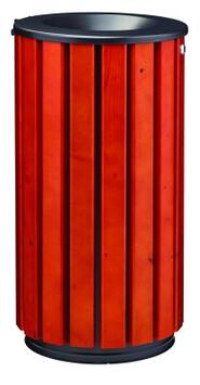 CORBEILLE ZENO ACCESS BOIS 80L AVEC TÊTE ENTONNOIR ET ANTI-VANDALISME